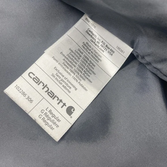 Carhartt Vest Mens L Green 102286 Gilliam Rain Defender Insulated Lightweight - Picture 8 of 10